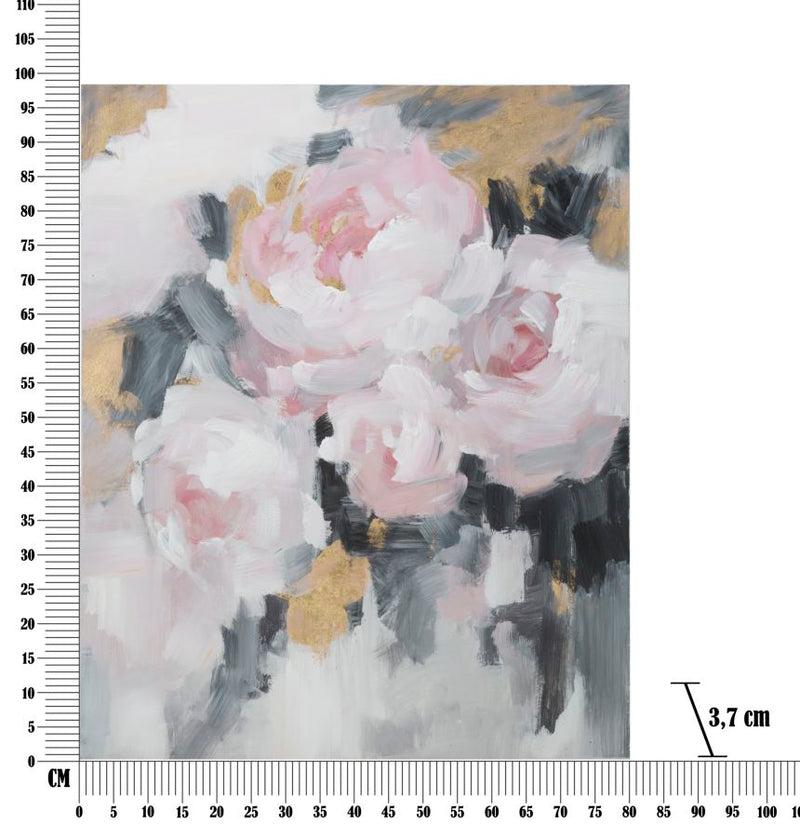 Dipinto su Tela Pink Flowy 80x3,7x100 cm in Legno di Pino e Canvas Multicolor-7