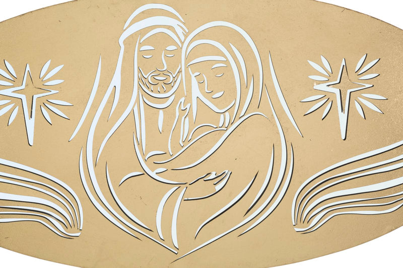 Pannello Nativity Oro 120x2x60 cm in Ferro MDF e Specchio Oro-2