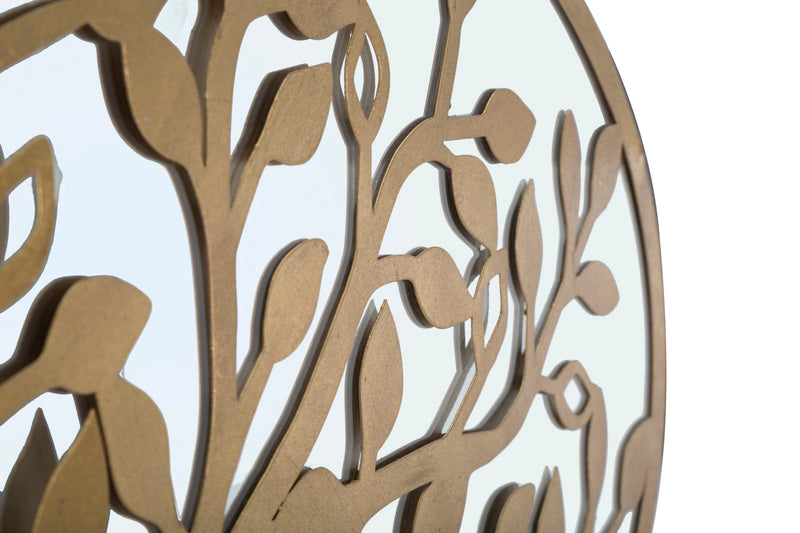 Pannello Albero della Vita Mirror 120x2x60 cm in Ferro MDF e Specchio Oro-3