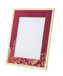 Cornice Glam 28x1,5x33,5cm in Ferro MDF e Vetro Bordeaux e Oro-3