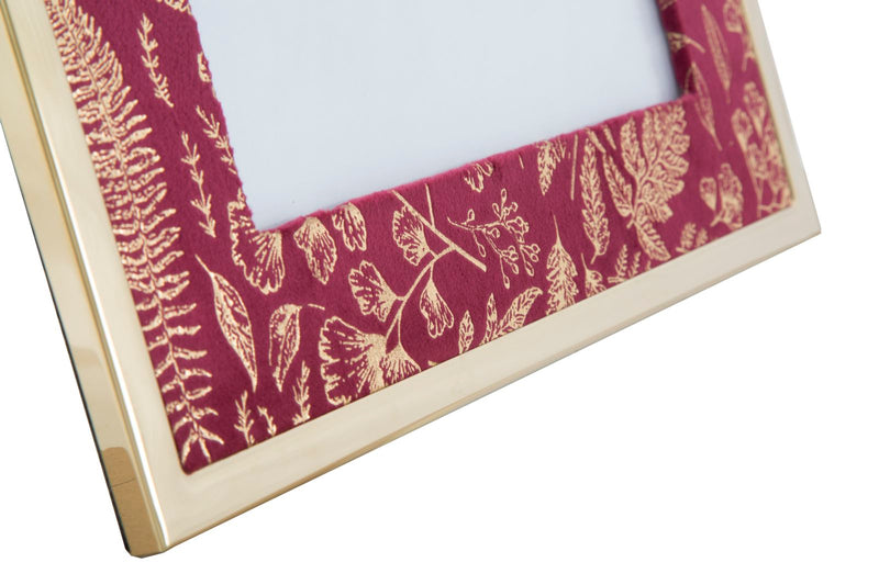 Cornice Glam 28x1,5x33,5cm in Ferro MDF e Vetro Bordeaux e Oro-5