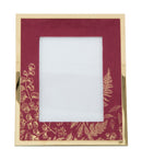 Cornice Glam 24x1,5x29 cm in Ferro MDF e Vetro Bordeaux e Oro-2