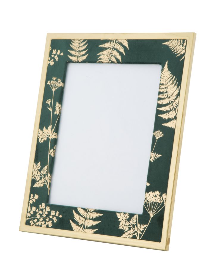 Cornice Glam Verde 28x1,5x33,5 cm in Ferro MDF e Vetro Verde e Oro-3