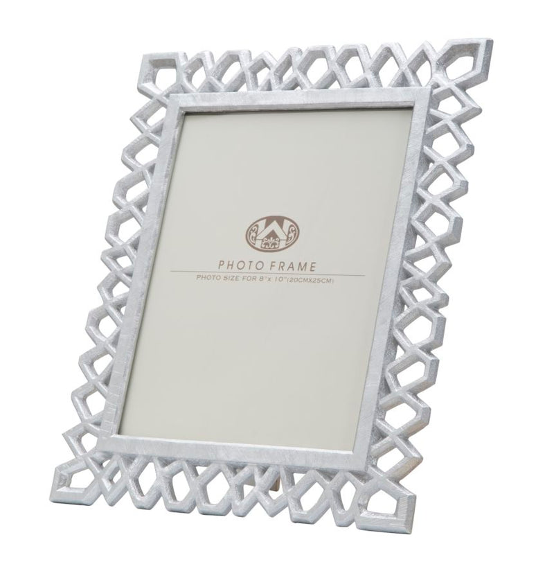 Cornice Classic 29,8x1,8x34,8 cm in Poliresina e Vetro Argento-3