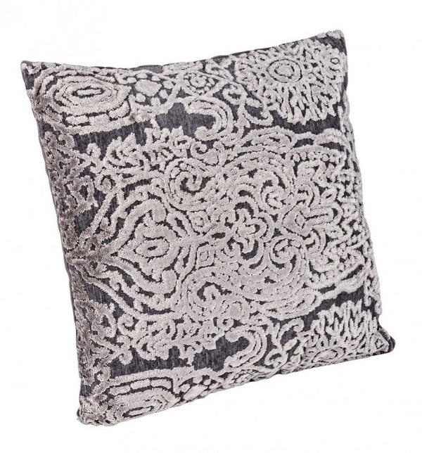 online Coussin Delhi gris foncé 50x50 cm en viscose