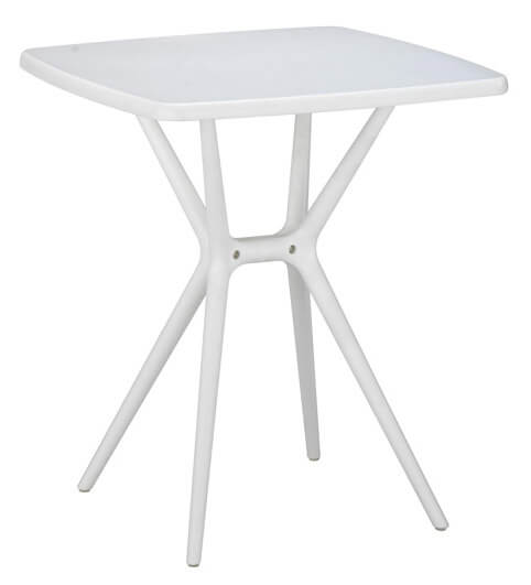 sconto Table de jardin carrée 70x70 cm en polystyrène blanc