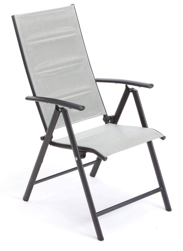 acquista Chaise de jardin pliante 68x55x105 cm en acier et textilène gris