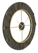 Orologio da Muro Dark Glam Ø70x5 cm in Ferro e MDF Nero e Oro-2