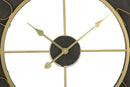 Orologio da Muro Dark Glam Ø70x5 cm in Ferro e MDF Nero e Oro-3