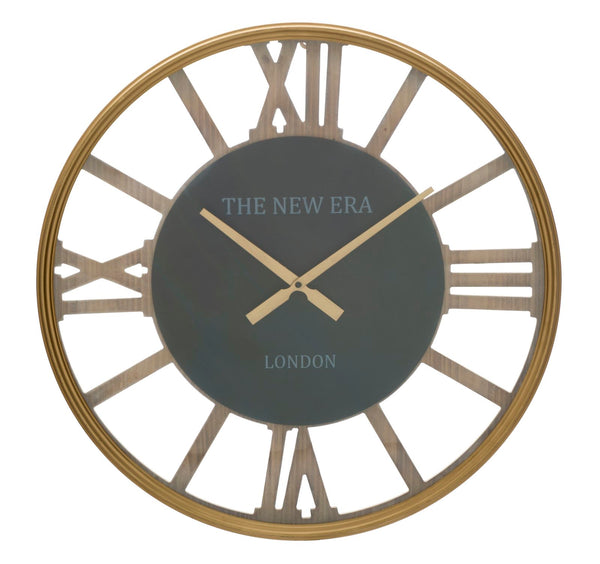 Horloge Murale New Era Ø60x6,5 cm MDF et Fer Marron acquista