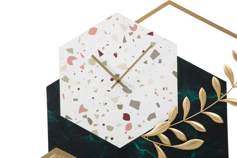 Orologio da Muro Hexagon 62x4,5x62 cm in Ferro e MDF Multicolor-2