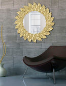 Specchio da Muro Glam Petal Ø73x5 cm in Ferro Oro-6