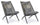 Lot de 2 fauteuils Lounge 66x84x98h cm avec coussins Aloha Anthracite