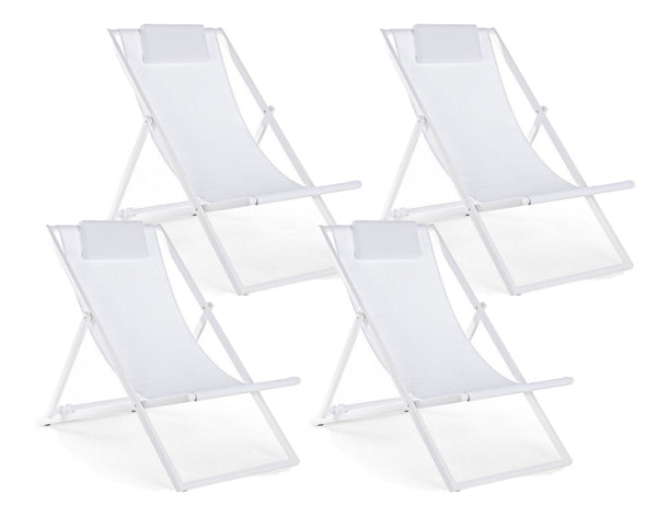 online Lot de 4 transats pliants Taylor White Taylor White