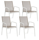 Set 4 Sedie da Giardino 57x57x87,5h cm con Braccioli Cruise Bianco-1