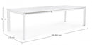 Tavolo Allungabile Konnor 200-300x110 cm Bianco in Alluminio-3