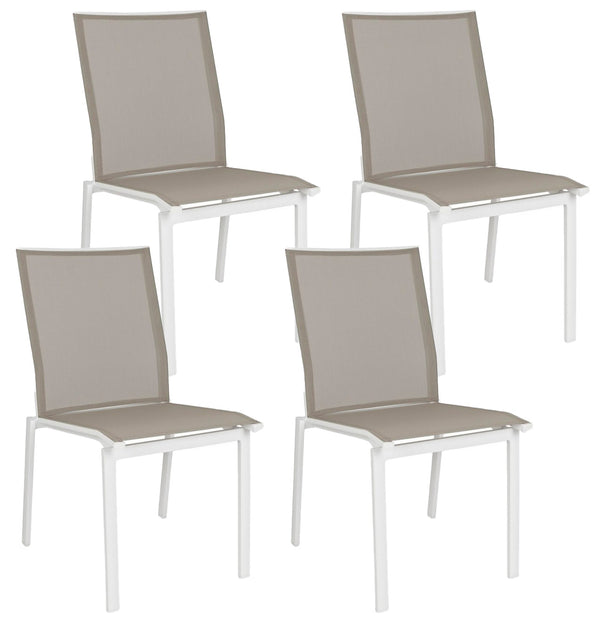 online Lot de 4 chaises de jardin 50x61x88,5h cm Cruise Blanc