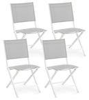 Set 4 Sedie Pieghevole da Giardino 47x57x88h cm Elin Bianco -1