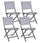 Lot de 4 chaises de jardin pliantes 47x57x88h cm Elin Anthracite