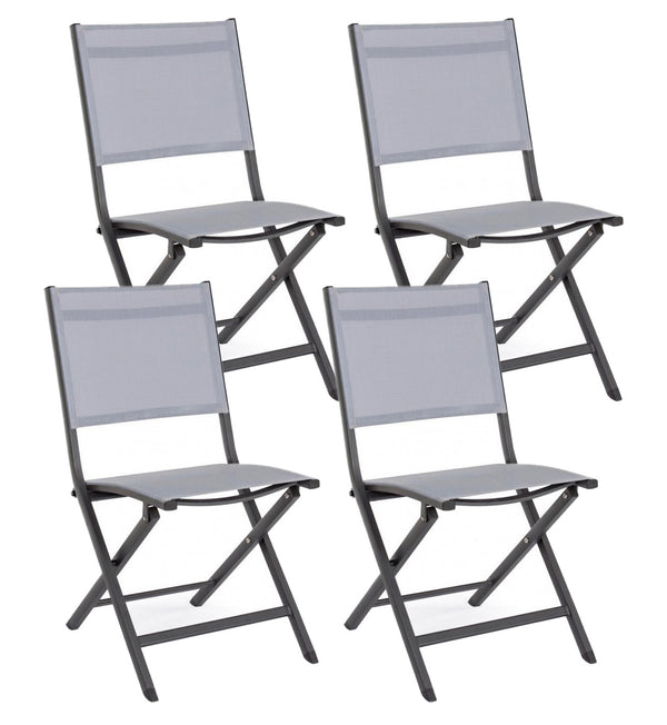 Lot de 4 chaises de jardin pliantes 47x57x88h cm Elin Anthracite online