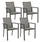 Lot de 4 chaises de jardin 56,2x60x88h cm avec accoudoirs Konnor Anthracite