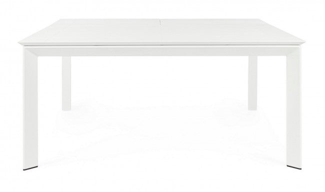 Tavolo Allungabile Konnor 160x110/160 cm Bianco in Alluminio-4