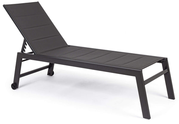 online Transat de jardin 65x200x102 cm avec roues en aluminium anthracite