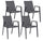 Lot de 4 chaises de jardin 55,5x60x83h cm avec accoudoirs Odeon Anthracite Dark Gr