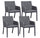 Lot de 4 chaises de jardin 55x62x82h cm avec accoudoirs Owen Anthracite