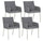 Lot de 4 chaises de jardin 55x62x82h cm avec accoudoirs Owen Lunar