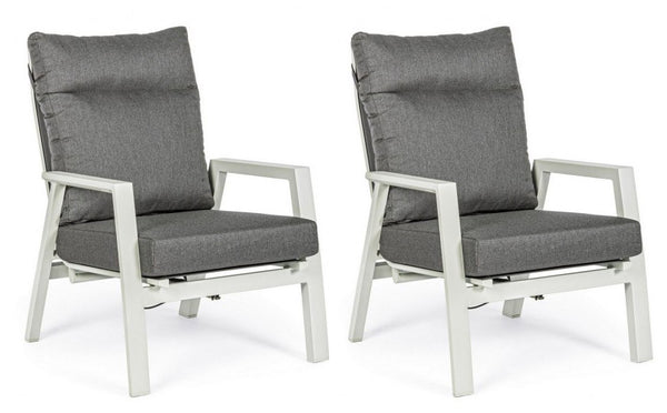 prezzo Lot de 2 fauteuils inclinables 72x81x98h cm avec coussins Kledi Lunar