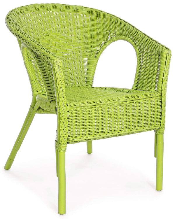 Fauteuil de jardin 58x61x74 cm en rotin vert Allis sconto