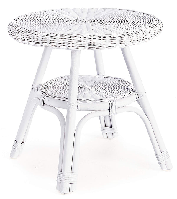 Table basse de jardin Ø52x52 cm en rotin Allis blanc acquista