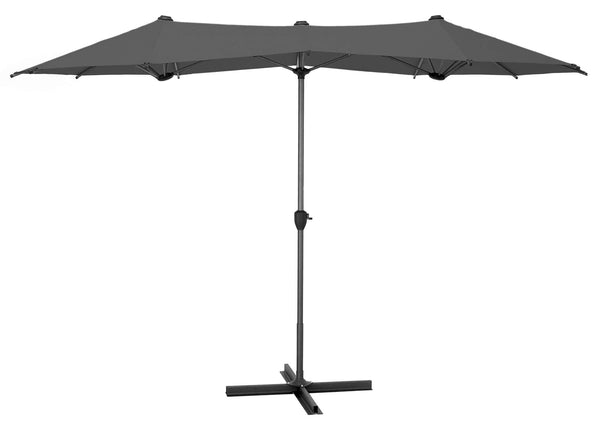 prezzo Parasol de jardin double 2x4 m Mât Ø38 mm Lyon Gris Foncé