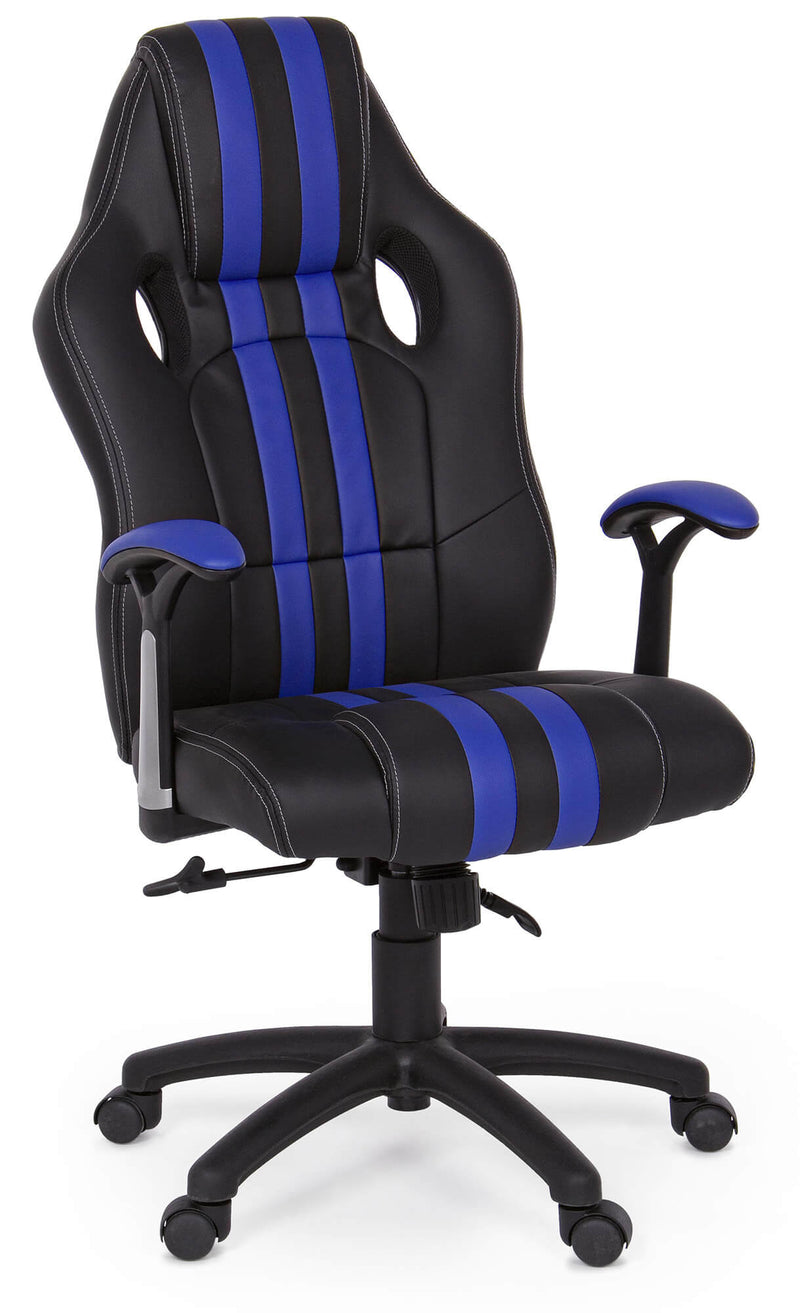 Sedia Poltrona da Gaming in Similpelle Spider Blu-1