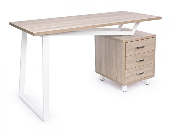 online Bureau Armande blanc avec commode en bois