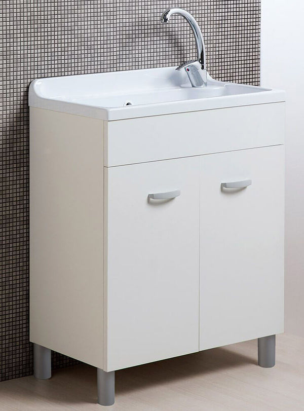 online Meuble lavabo ABS 70x40x90 cm 2 portes Ambrosini Doris Blanc Mat