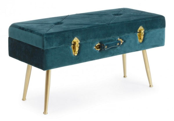 sconto Banc de rangement Polina en tissu effet velours Navyus