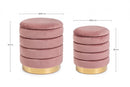 Set 2 Pouf Contenitore Darina Rosa Antico in Legno-2