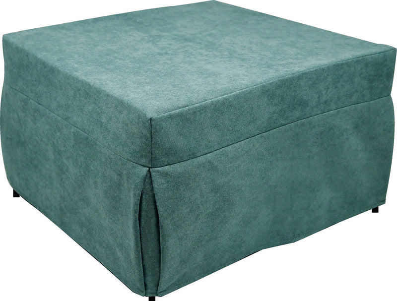 Pouf Letto Brandina con Materasso Pieghevole 78x78x47 cm Avalli Contract Azzurro-2