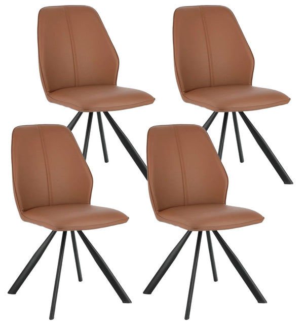 sconto Ensemble de 4 chaises 44x62x88h cm Maxwell Pu Cognac