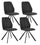 Lot de 4 chaises 44x62x88h cm Maxwell Pu Noir