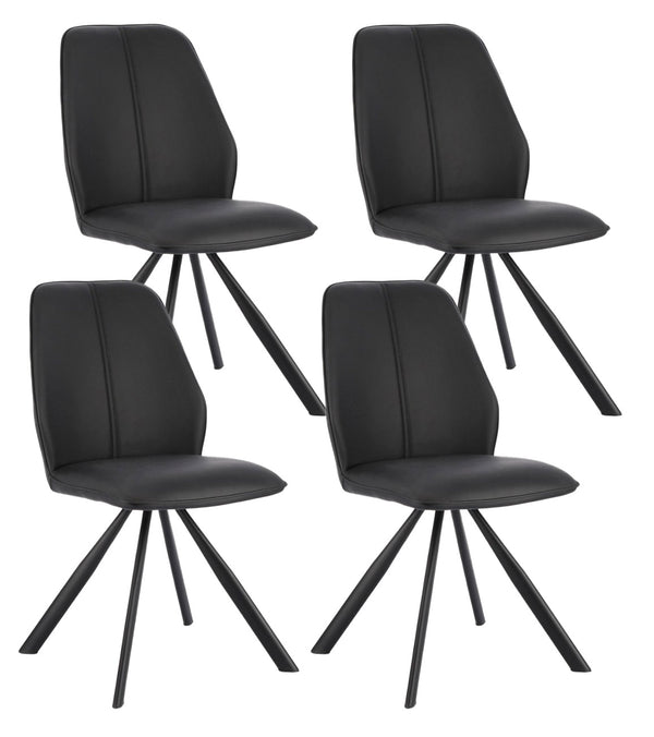 Lot de 4 chaises 44x62x88h cm Maxwell Pu Noir sconto