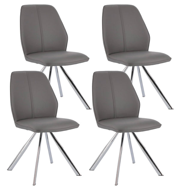 Lot de 4 chaises 44x62x88h cm Maxwell Pu gris online