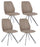 Ensemble de 4 chaises 44x62x88h cm Maxwell Pu Tortora