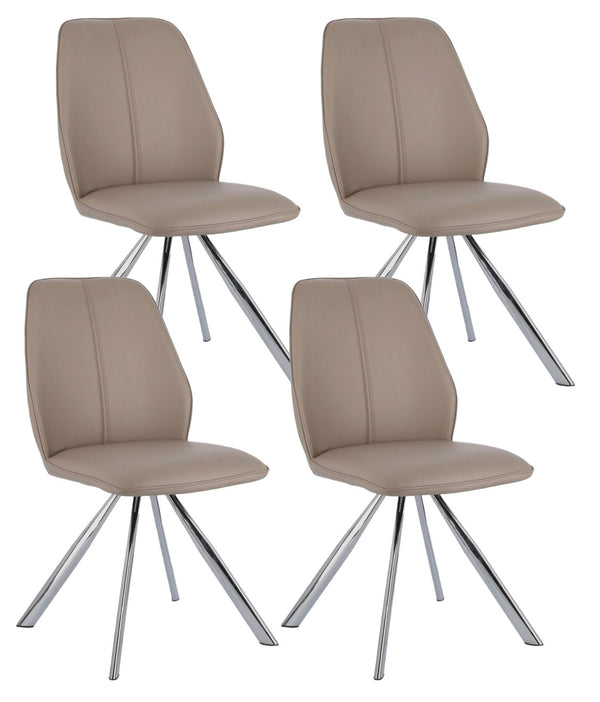 Ensemble de 4 chaises 44x62x88h cm Maxwell Pu Tortora sconto