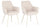 Lot de 2 chaises Cora 58x63x85,5 cm en tissu beige et beige