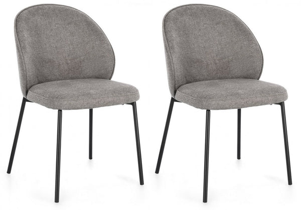 prezzo Lot de 2 chaises Wendy 54x60x83 cm en tissu noir et gris foncé