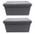 Lot de 2 Poufs de Rangement Joris 76x38x38 cm en Bouclè Gris