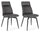 Lot de 2 chaises 48x64x92h cm Lawrence Pu Anthracite